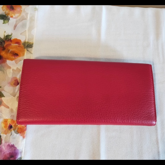 NWT Genuine Leather Red Long Wallet with Box and Dust Bag - Picture 13 of 17